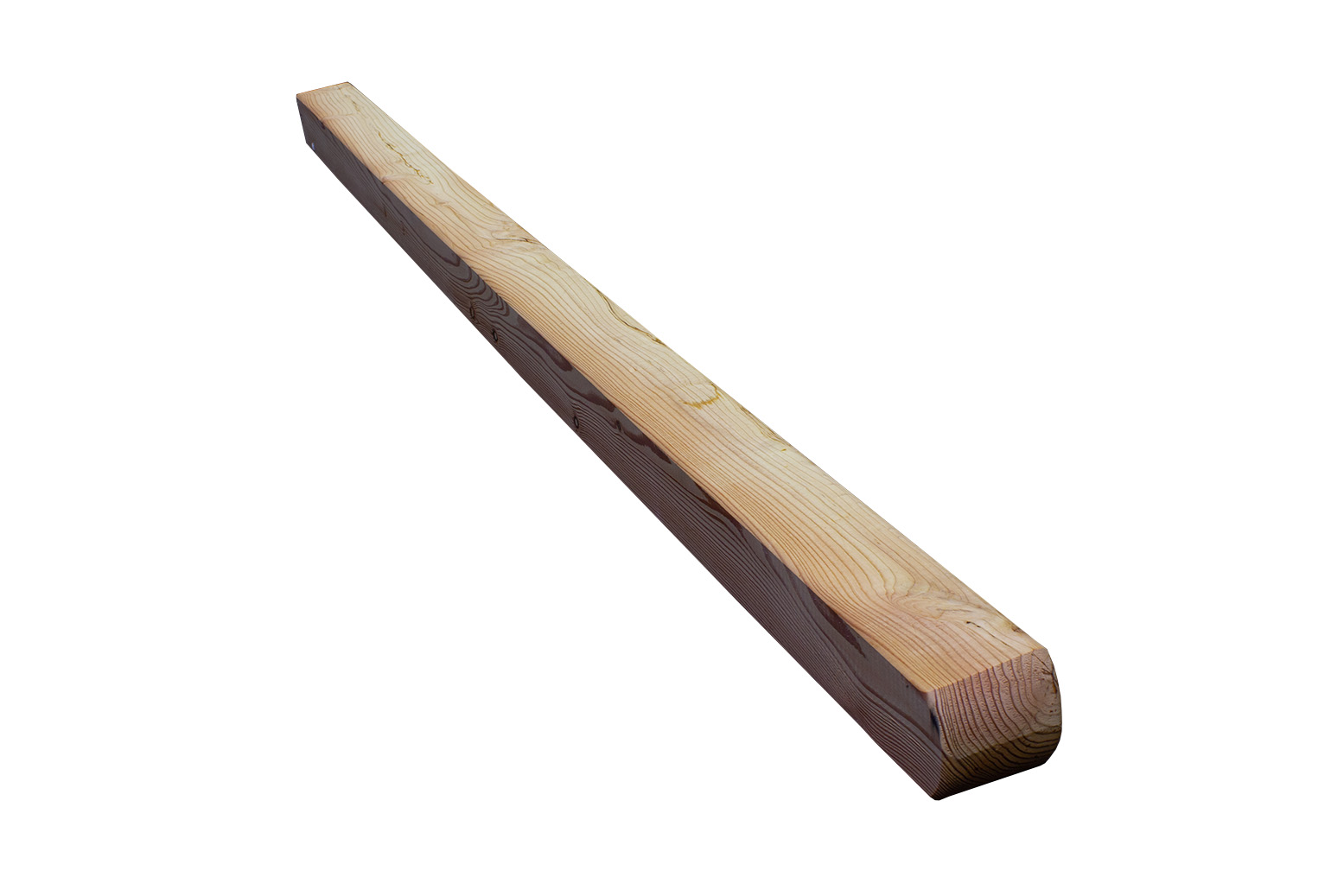 Douglasie Pfosten 9 x 9 cm mit Rundkopf Kreuzholz, 4-seitig gehobelt u. gefast