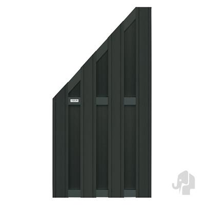 WPC-Design Zaun, Anthrazit/Anthrazit Lamellen 13 mm stark, Riegel 13x70 mm