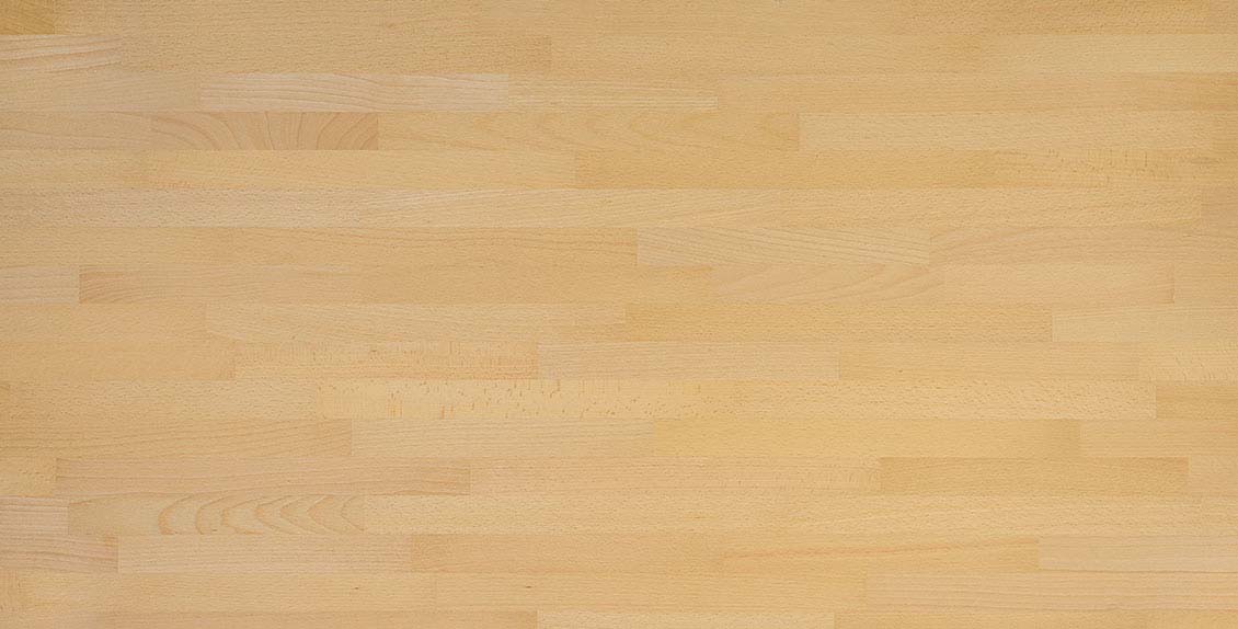 19 mm Leimholzplatten Buche leicht ged. Qualität A/B, keilgezinkte Lamellen