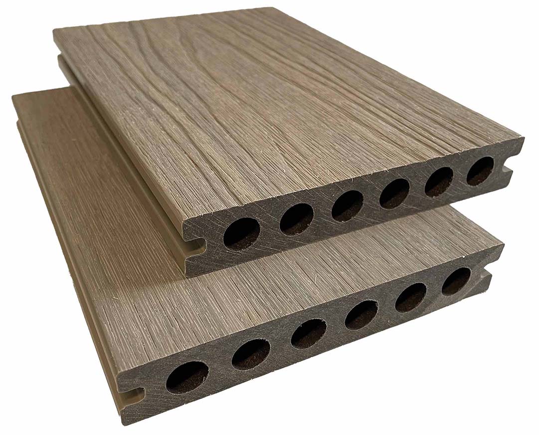 23 x 138 mm THEVA WPC Dielen coextrudiert Rundkammer, UV-stabil, Grau