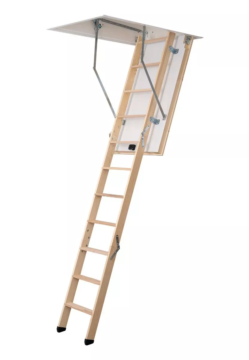 Dolle-Bodentreppe Extra 3-tlg. Holz m.Wärmedämmung Deckel weiß luftdicht