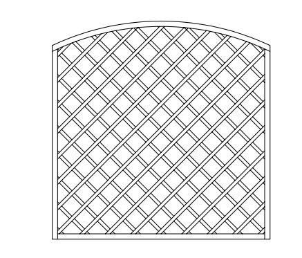 Rankgitter diagoanl, KDI grün mit Bogen, Rahmen 45 x 45 mm