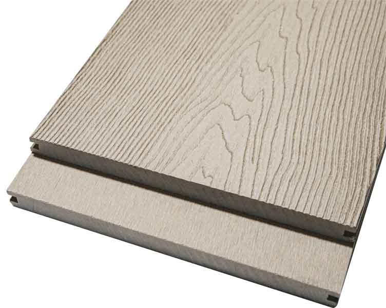 18x249 mm THEVAgardenWPC-Terrassendiele massiv, gebürstet/Holzstruktur, Sand