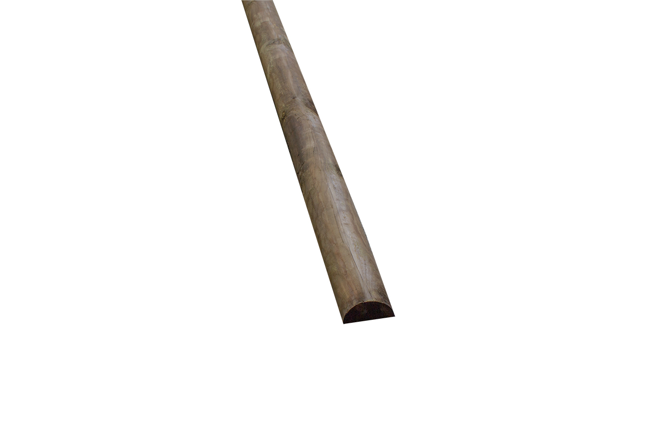 8 cm Fichte Halbrundriegel, getrocknet DURA-Doppelimprägnierung, dunkelbraun