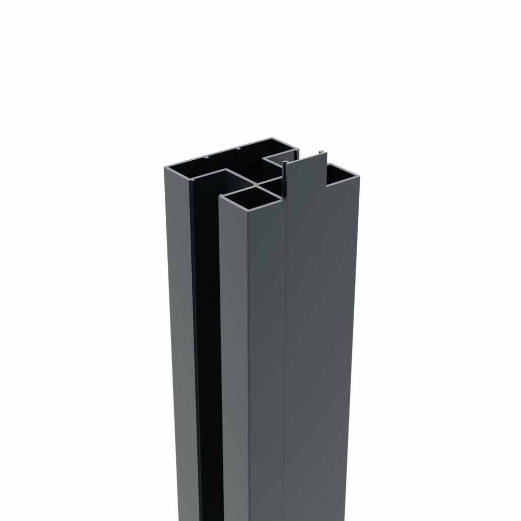 75 x 75 mm THEVA Aluminium Pfosten anthrazit 7016, incl. Abschlußprofil