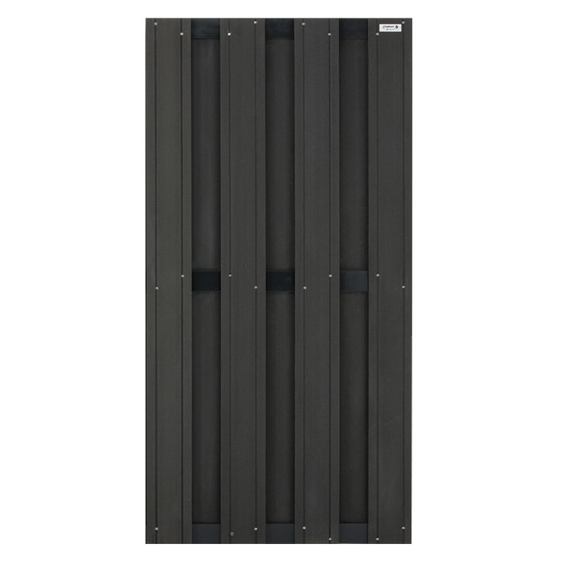 WPC-Design Zaun, Anthrazit/Anthrazit Lamellen 13 mm stark, Riegel 13x70 mm
