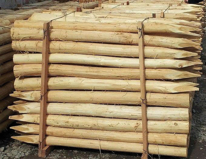 Baum-/Weidepfahl Robinie, 8-10 cm grob geschält, einseitig gespitzt