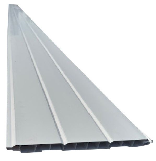 Kunststoffprofil 17 x 250 mm, VP 250 eins. genutet, Rückseite glatt, weiß