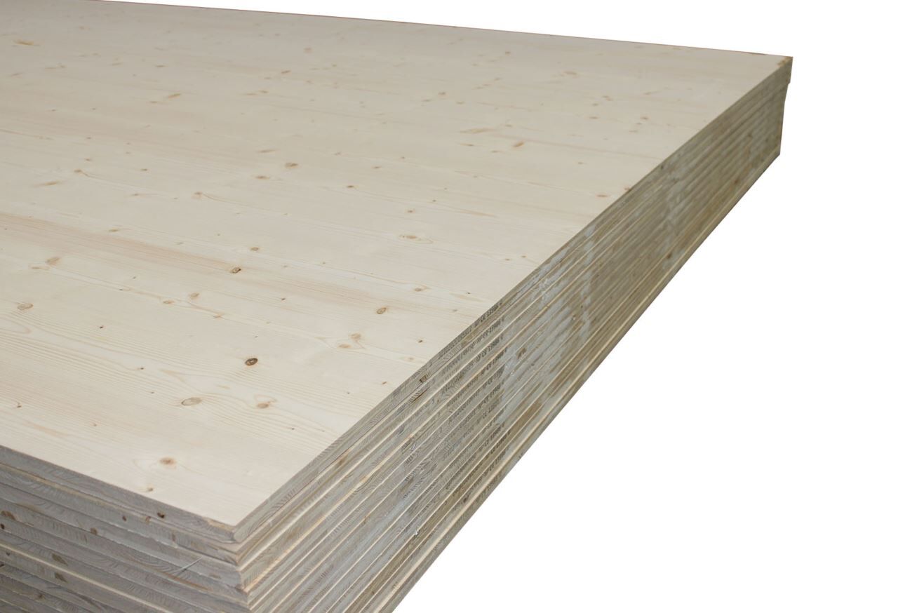 19 mm Lärche 3-Schichtplatten beids. geschliffen, Nutzungsklasse SWP/2