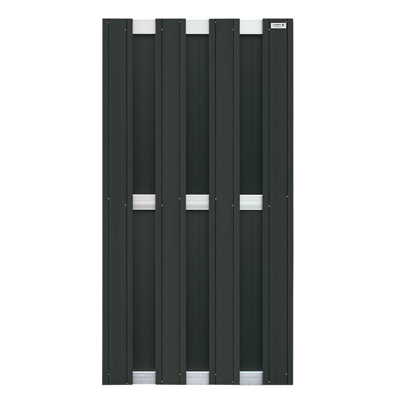 WPC-Design Zaun, Riegel silber Lamellen 13 mm stark,Alu-Riegel 13x70 mm