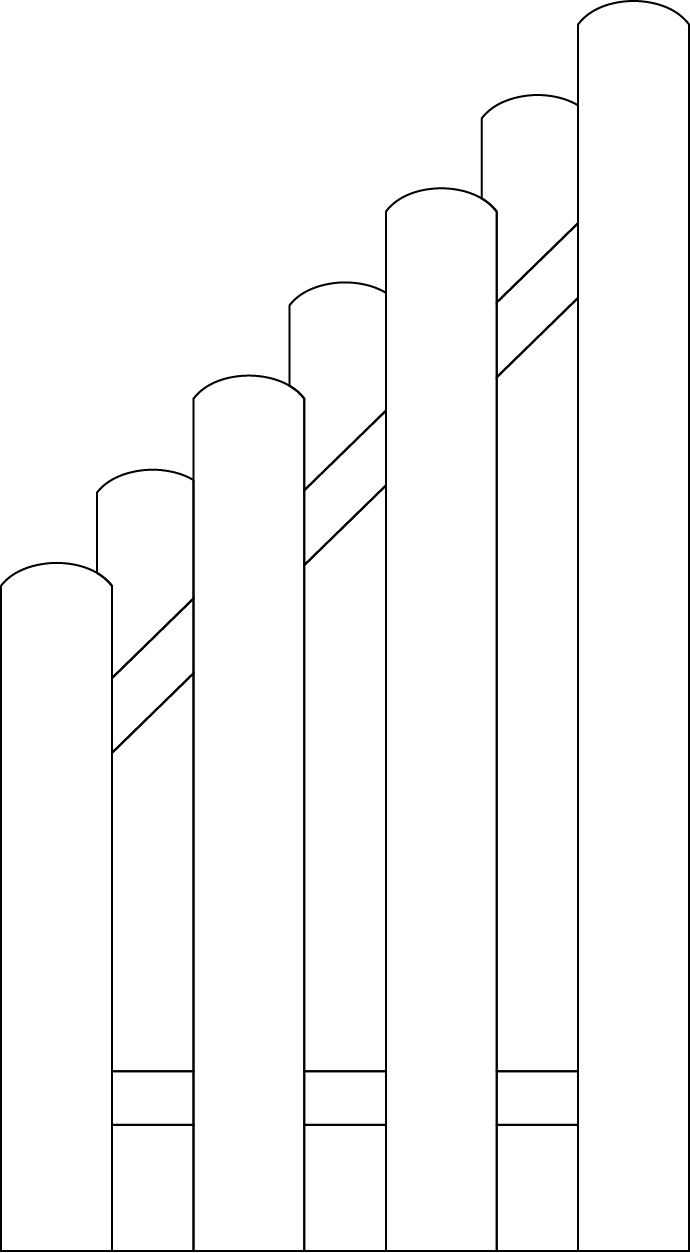 Bretterzaun STABIL Rundbogen KDI grün Bretter 16 x 140 mm, Riegel ca. 28 x 70
