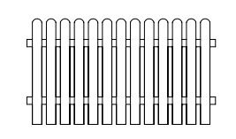 Vorgartenzaun "Classic" gerade, KDI grün Latten 20 x 90 mm geh. mit ger. Kopf