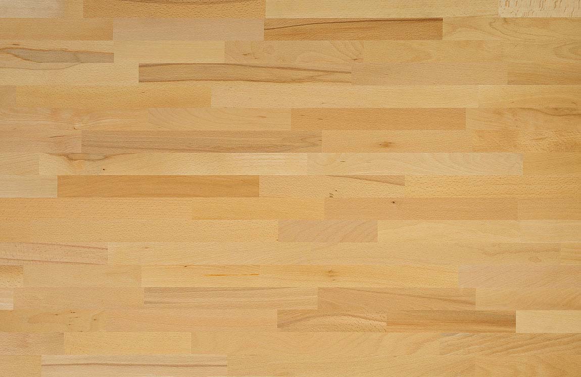 26 mm Leimholzplatten Kernbuche leicht ged., keilgezinkte Lamellen