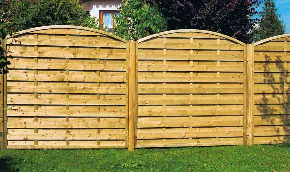 Struktur Dichtzaun PRIMA Rundbogen KDI Rahmen 45 x 45 mm, Lamellen 9 x 95 mm