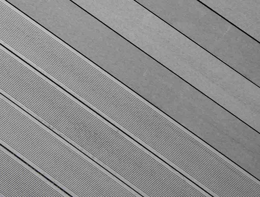 19x140 mm THEVAgarden WPC-Terrassendiele massiv, eins. gebürstet/eins. geriffelt