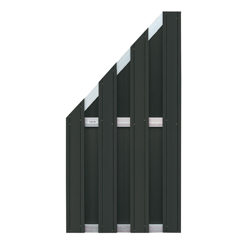 WPC-Design Zaun, Riegel silber Lamellen 13 mm stark,Alu-Riegel 13x70 mm