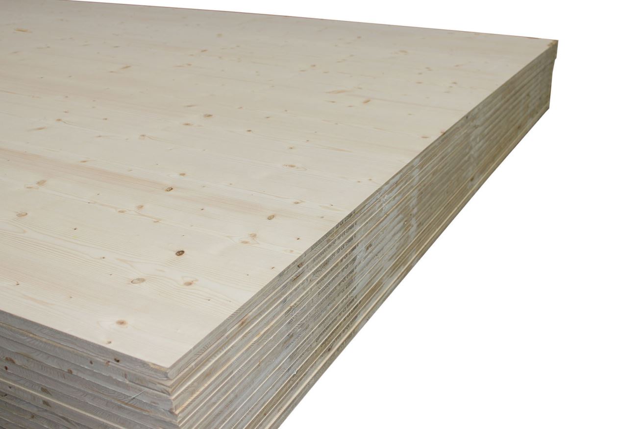 19 mm Fichte 3-Schichtplatten beids. geschliffen,Nutzungsklasse SWP/2