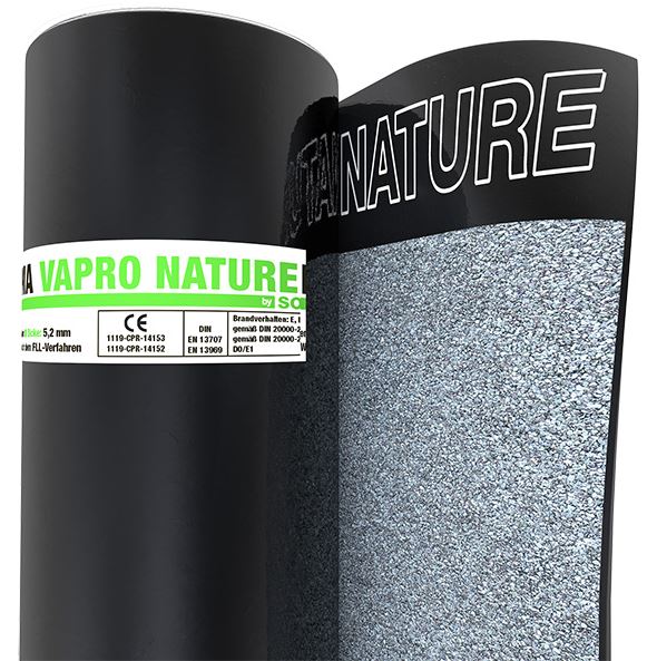 SOPREMA Vapro Nature, wurzelfeste Elastomerbitumenschweißbahn mit