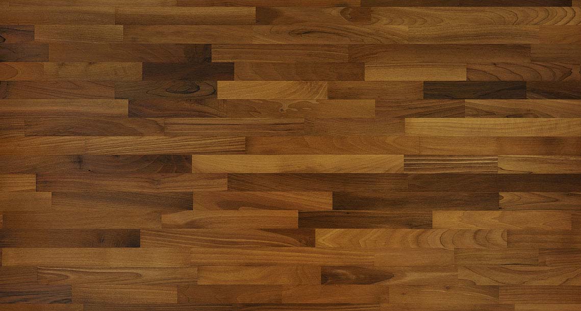 19 mm Leimholzplatten Nussbaum Qualität A/B, keilgezinkte Lamellen