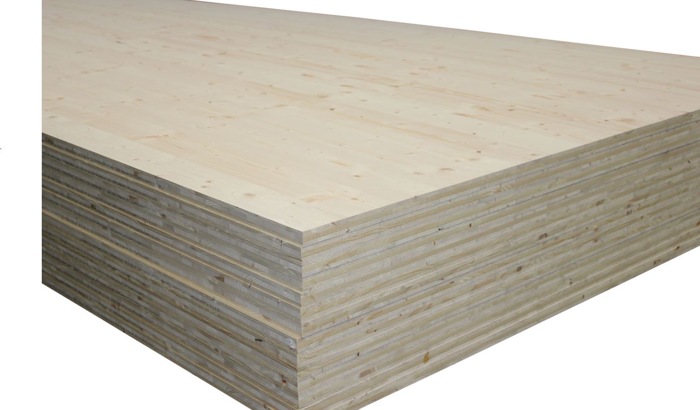 19 mm Fichte 3-Schichtplatten beids. geschliffen,Nutzungsklasse SWP/2