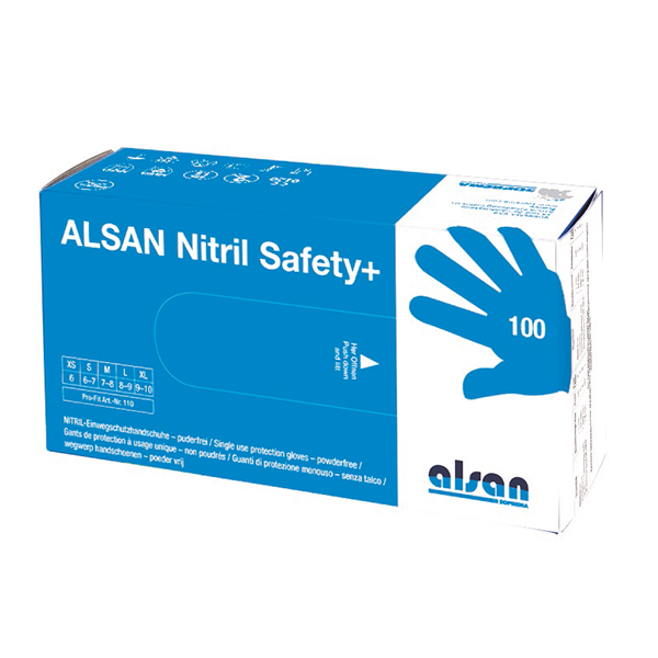 ALSAN Nitril Saftey+ Handschuhe 100 Stück / Karton