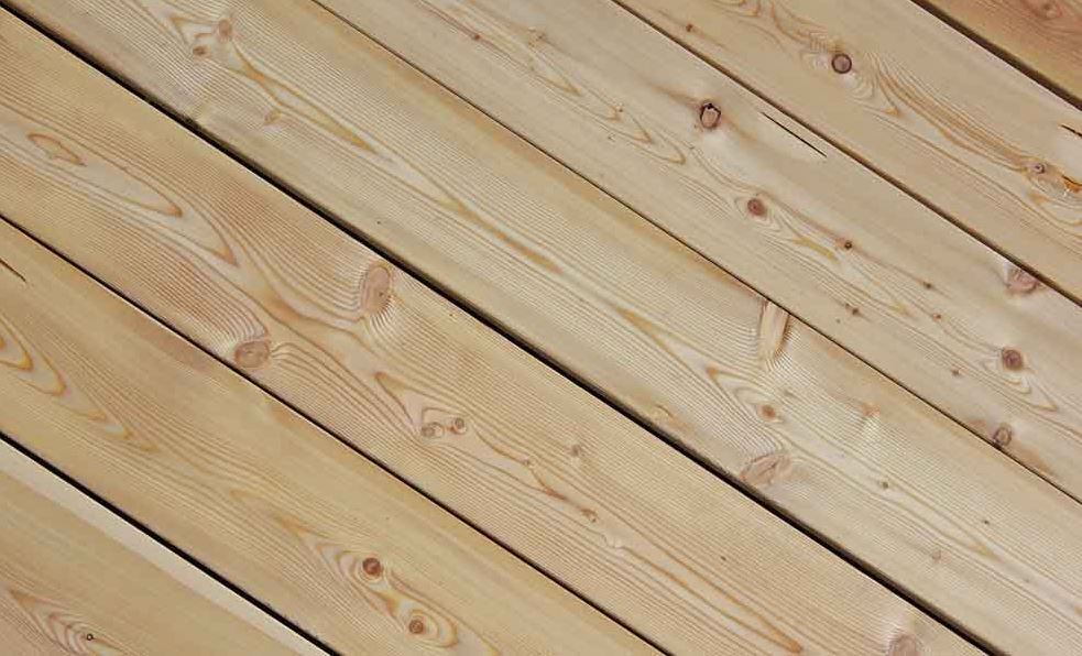 27x143 mm Gartenbretter Lärche/Douglasie Glatt gehobelt, Kanten gerundet, KD