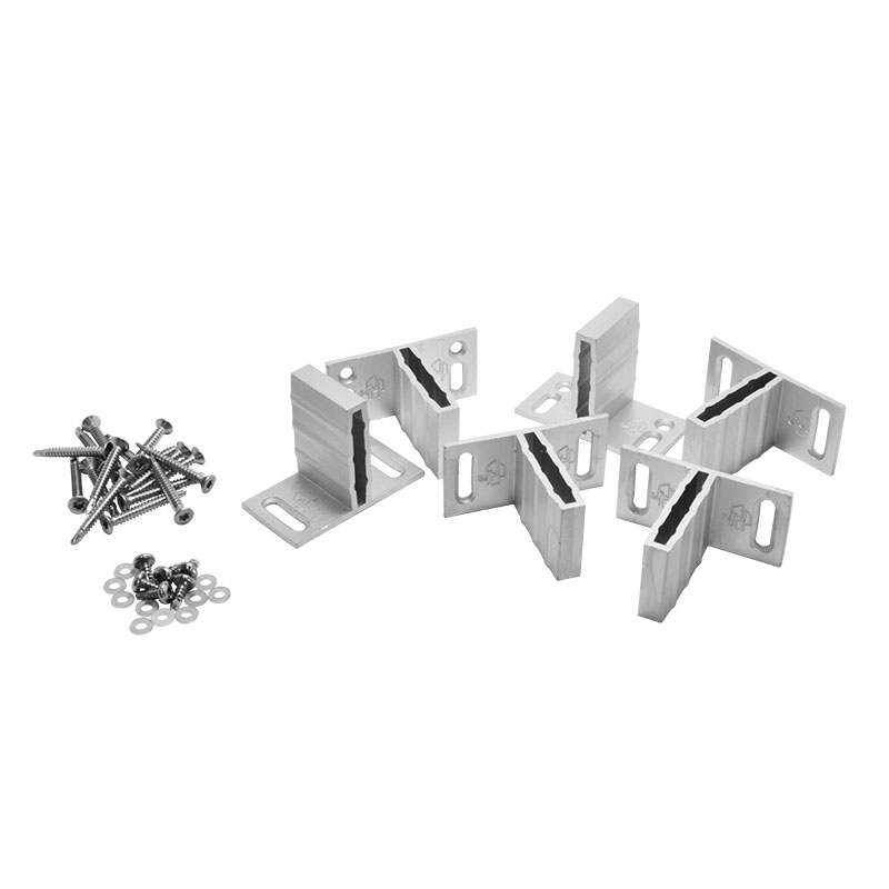 Montagezubehör f. WPC-Sichtschutz Aluminium-Beschlagsset